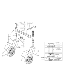 Front Caster Assembly Diagram and Parts List for M48-KW 53AI8CTV750-23HP Cub Cadet Lawn Tractor